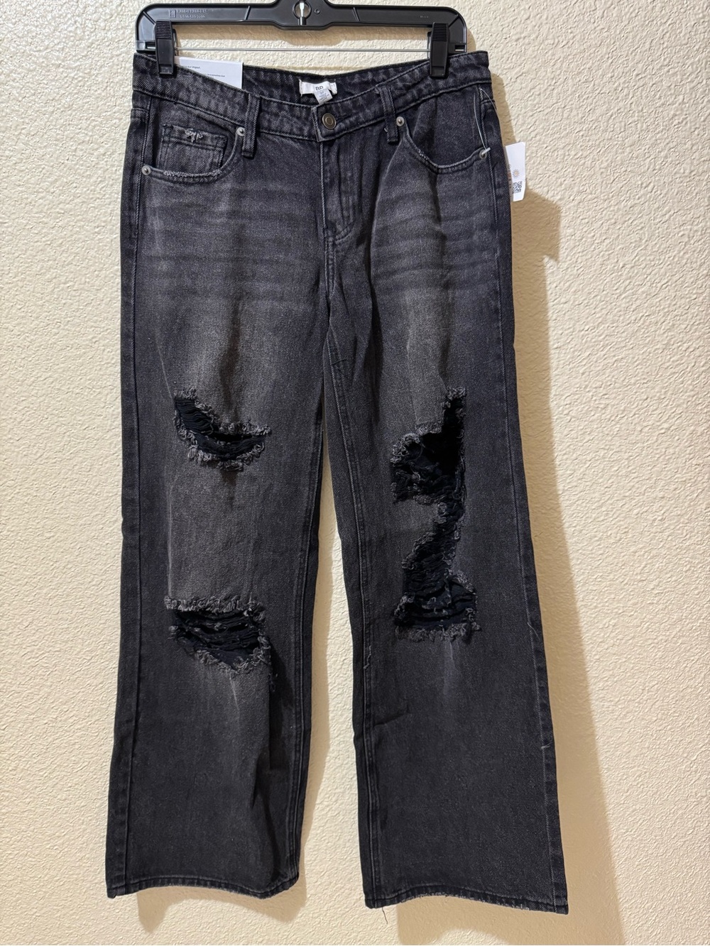 BP Distressed Black Wide Leg Jeans 27